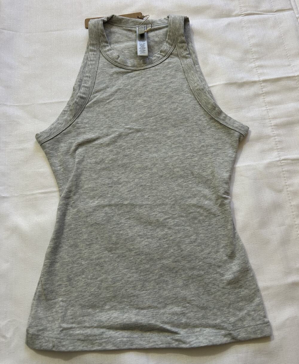 Skims NWT Cotton Jersey High Neck Tank Light Heather Grey Size XXS